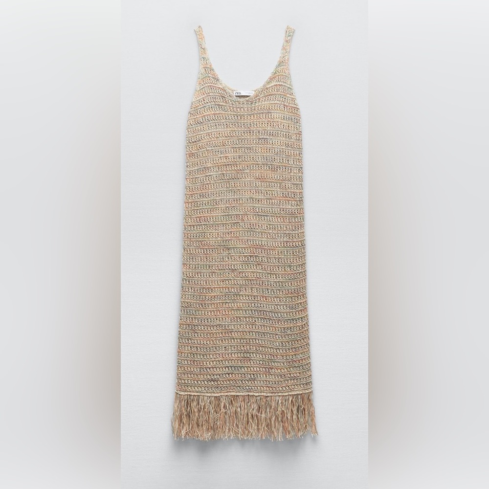 Zara Fringe Knit FlapperDress